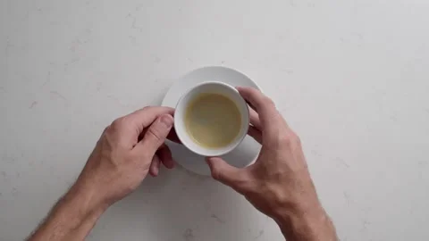 Serving ready-made coffee espresso to the table top view Stock-Footage 160041194