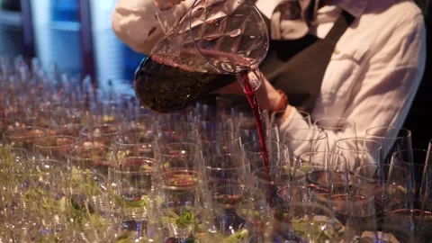 Serving red wine in restaurant Video stock 273210852