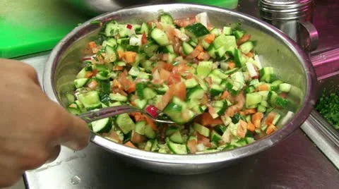 Serving Salad Stock Footage 20511797