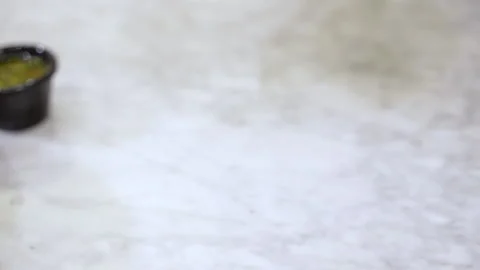 Serving salad on the table Video stock 205080312