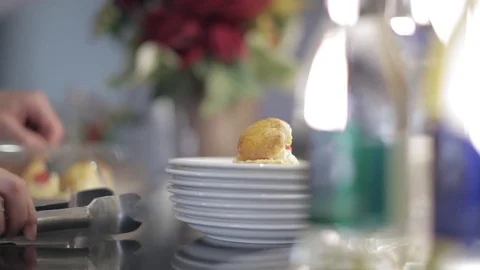 Serving a Scone Stock Footage 77225827