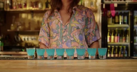 Serving shots for customers Stock Footage 203899719