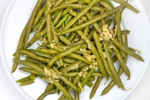 Serving size of cooked green beans Foto stock