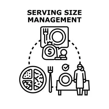 Serving size management concept icon vector Stock Illustration