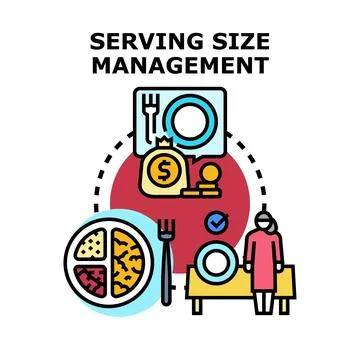 Serving size management concept icon vector Stock Illustration