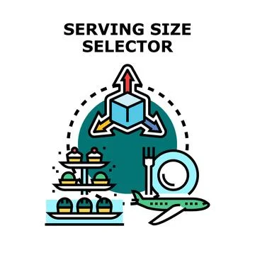 Serving size selector icon for food portions Stock Illustration