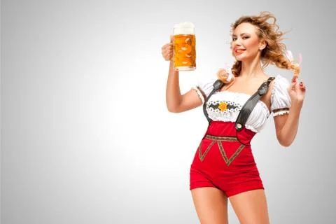 Serving with smile. Stock Photos