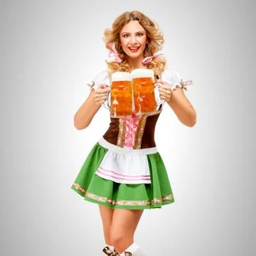 Serving with smile. Stock Photos