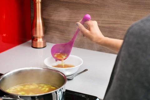 Serving-soup Stock Photos