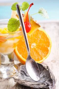 Serving spoon on a shell rest Stock Photos