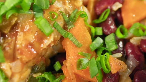 Serving of stewn chicken Stock-Footage 165664572