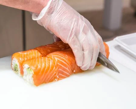 Serving sushi Stock Photos