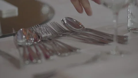 Serving The Table At The Banquet Stock Footage 143713627
