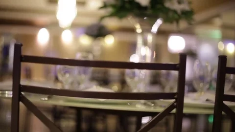 Serving table for a wedding banquet Stockbeeldmateriaal 72696538