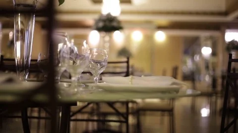 Serving table for a wedding banquet Stockbeeldmateriaal 72696558