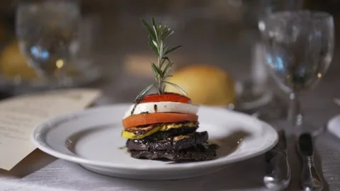 Serving table for a wedding banquet Video stock 189371174