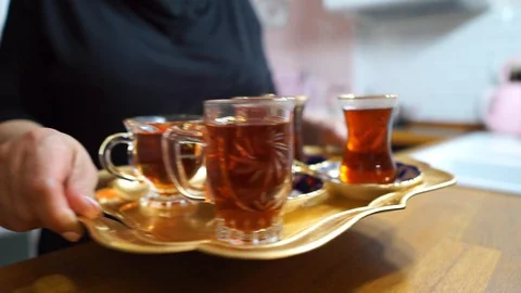 Serving tea Video stock 106387140