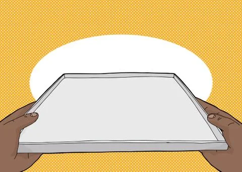 Serving Tray Over Yellow Stock Illustration