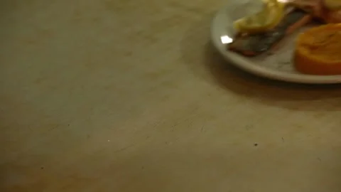 Serving trout with mashed pumking and potatos Stock Footage 132054691