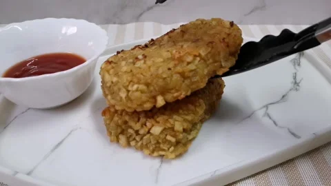 Serving Two Pieces Homemade Hash Brown Potatoes Stock Footage 241511581