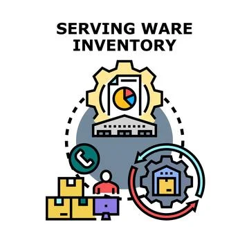 Serving ware inventory management and supply chain optimization Stock Illustration