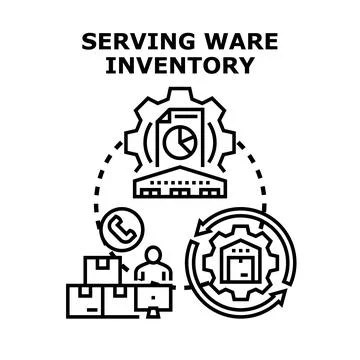 Serving ware inventory management and supply chain optimization Stock Illustration