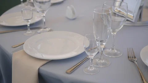 Serving wedding table Stock Footage 91345569