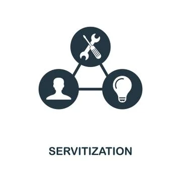 Servitization icon. Monochrome style design from industry 4.0 icon collection Stock Illustration