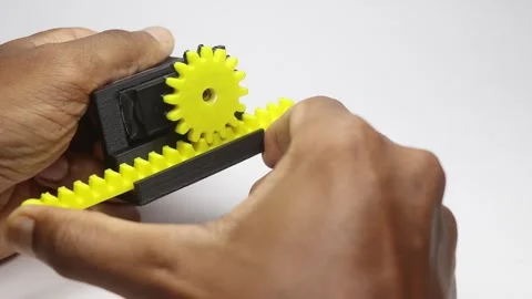 Servo controlled 3d printed linear actuator mechanism being tested manually Stock Footage 315307123