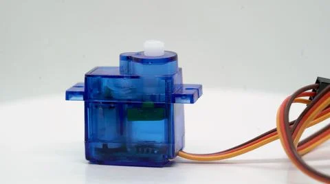 Servo motor engine electronic component. Electronics diy robotics chip. Stock Photos