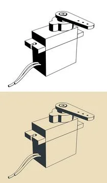 Servo motor illustrations Illustrazione stock