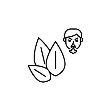 Sesame, allergic face icon. Element of problems with allergies icon. Thin line Stock Illustration
