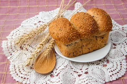 Sesame bread Stock Photos