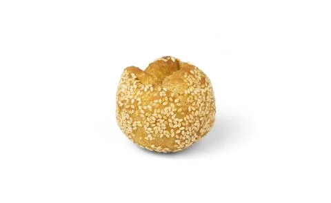 Sesame Bread Roll Isolated on White Background for Bakery Concept Stock Photos