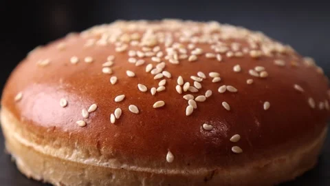 Sesame bun for burger Stock Footage 176390127