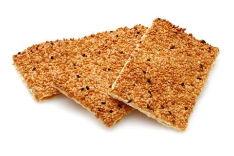 Sesame crackers,  biscuits Stock Photos