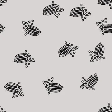 Sesame nut line seamless pattern Illustrazione stock