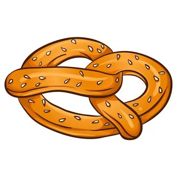 Sesame Pretzel Vector Icon Stock Illustration