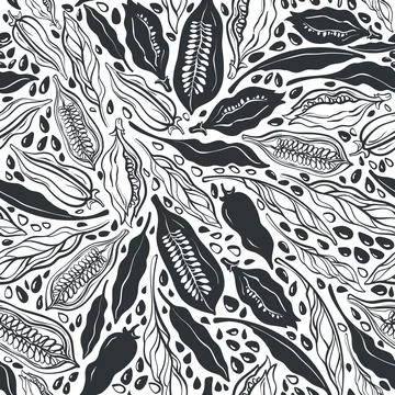 Sesame seamless pattern. Vector graphic sketch Stock-Illustration