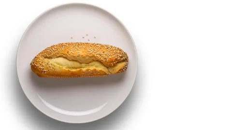 Sesame seeds covered bread roll Stockbeeldmateriaal 8827693