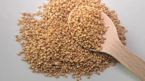 Sesame seeds in the kitchen Video stock 263325233