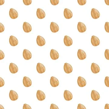 Sesame seeds repeating pattern white background 스톡 일러스트