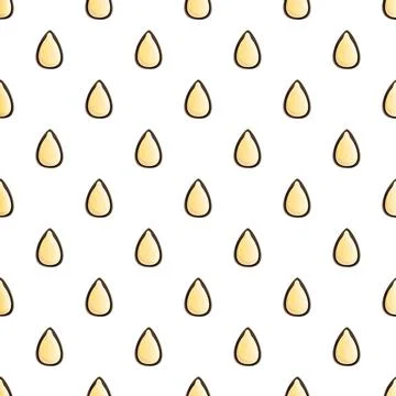 Sesame seeds seamless pattern on white background Stock Illustration