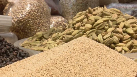 Sesame Seeds Spread in Close-Up Stockbeeldmateriaal 321466022
