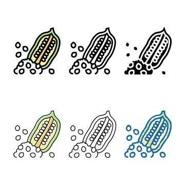 Sesame styles nut color icon vector Stock Illustration