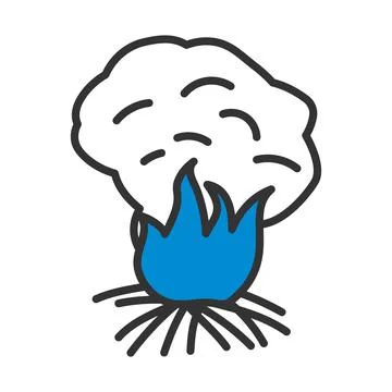 Sesonal Grass Burning Icon Stock Illustration