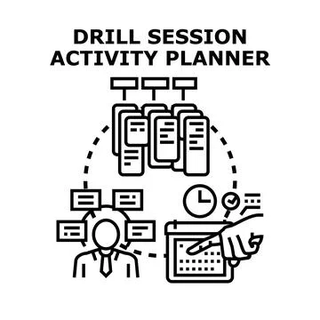 Session activity planning and drill management process Stock Illustration