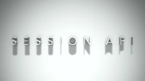 Session api 3D title animation with shadows on a white background Stock Footage 297268914