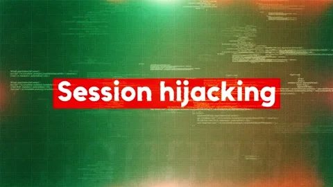 Session hijacking word in hacking and cybersecurity Stock Footage 318782720