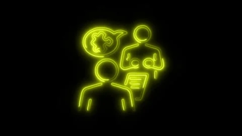 Session Outline Icon in HD Video Neon Animation Video stock 304507509